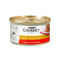 کنسرو گربه گورمت مدل savory cake طعم گوشت گاو و گوجه ۸۵ گرم
