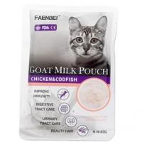 پوچ گربه فنبی طعم مرغ و ماهی کاد و شیر بز ۸۵ گرم