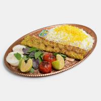 چلو کباب کوبیده مرغ زعفرانی (چلو ایرانی)