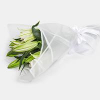 دسته گل لیلیوم اورینتال سفید 2 شاخه