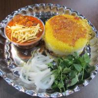 چلو خورشت قیمه سیب زمینی