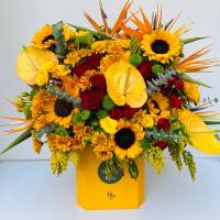 سطل گل نارنجی بزرگ