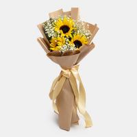 دسته گل آفتابگردان و عروس 1