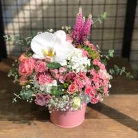 سطل گل صورتی