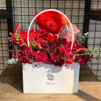 بگ کلاسیک سفید قرمز خرسی