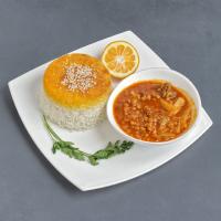 چلو خورشت قیمه سیب زمینی