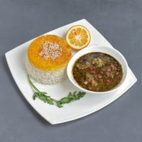 چلو خورشت قورمه سبزی