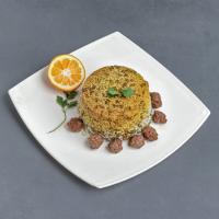 ماش پلو با گوشت چرخ کرده
