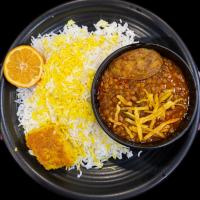 چلو خورشت قیمه سیب زمینی