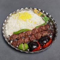  چلو کباب کوبیده بدون دورچین دو سیخ