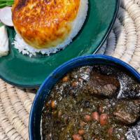 چلو خورشت قورمه سبزی