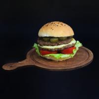 دبل برگر دست ساز (نان گرد)