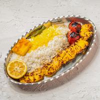 چلو جوجه کباب زعفرانی بدون استخوان