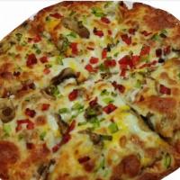 پیتزا آفریکانا با قارچ و مرغ