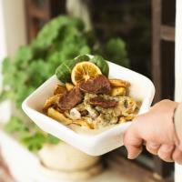 سیب زمینی کبابی با سس الفردو