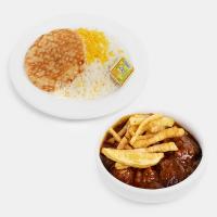 چلو خورشت قیمه سیب زمینی