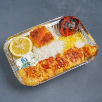 چلو جوجه کباب مجلسی سینه (یک سیخ 120 گرمی)