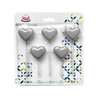 شمع قلب نقره ای