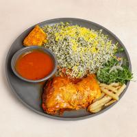 باقالی پلو با مرغ سس پز ران