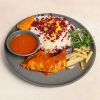 زرشک پلو با مرغ سس پز ران