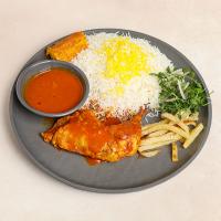 چلو ران مرغ سس پز