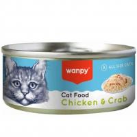 کنسرو ونپی مخصوص گربه با طعم مرغ و خرچنگ wanpy