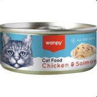 کنسرو ونپی مخصوص گربه با طعم مرغ و سالمون ؛ wanpy