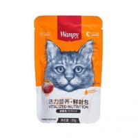 پوچ گربه ونپی ( چینی نویس ) با طعم میکس مرغ و ماهی کاد ( آنچوی )