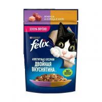 پوچ گربه فلیکس مرغ و بره در ژله Felix Chicken & Lamb In Jelly