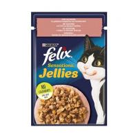 پوچ گربه فلیکس سالمون در ژله شاه میگو Felix Salmon Jelly