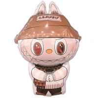 بادکنک فویلی مدل شخصیت لبوبو قهوهای