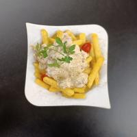 سیب زمینی سرخ شده با سس آلفردو