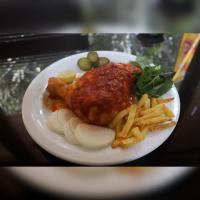 خوراک ران مرغ سس پز