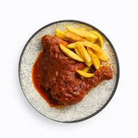 خوراک ران مرغ سرخ شده