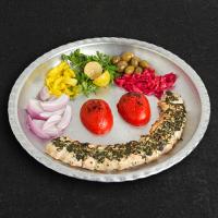 خوراک جوجه کباب سیر و ریحان