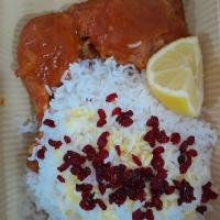 زرشک پلو با ران مرغ سس پز اقتصادی