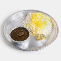 چلو خورشت قورمه سبزی