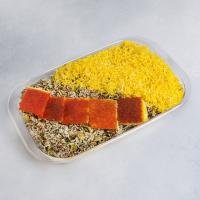 باقالی پلو با گوشت پیرکس کوچک