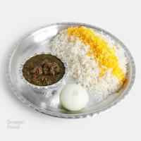 چلو خورشت قورمه سبزی گوساله