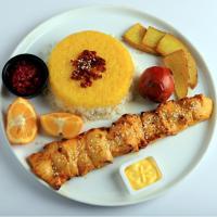 چلو جوجه کباب سینه زعفرانی اقتصادی