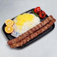 چلو کباب کوبیده (دو سیخ)