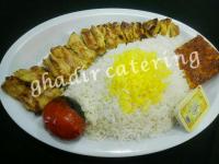چلو جوجه کباب زعفرانی یک سیخ ران 270 گرمی