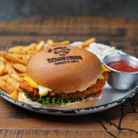 چیکن سوخاری برگر با ساید