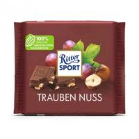 تابلت شکلات شیری و کرانچ فندق و کشمش ریتر اسپورت 100 گرم