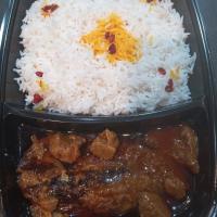 چلو خورشت گوشت و بادمجان