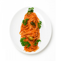 اسپاگتی پومودور با میگو لذیذ