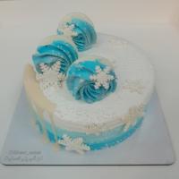 کیک تولد تم آبی