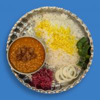 چلو خورشت قیمه سیب زمینی 