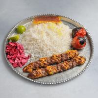 چلو کباب کوبیده نگینی برنج خارجی