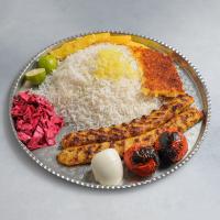 چلو کباب کوبیده مرغ با برنج ایرانی